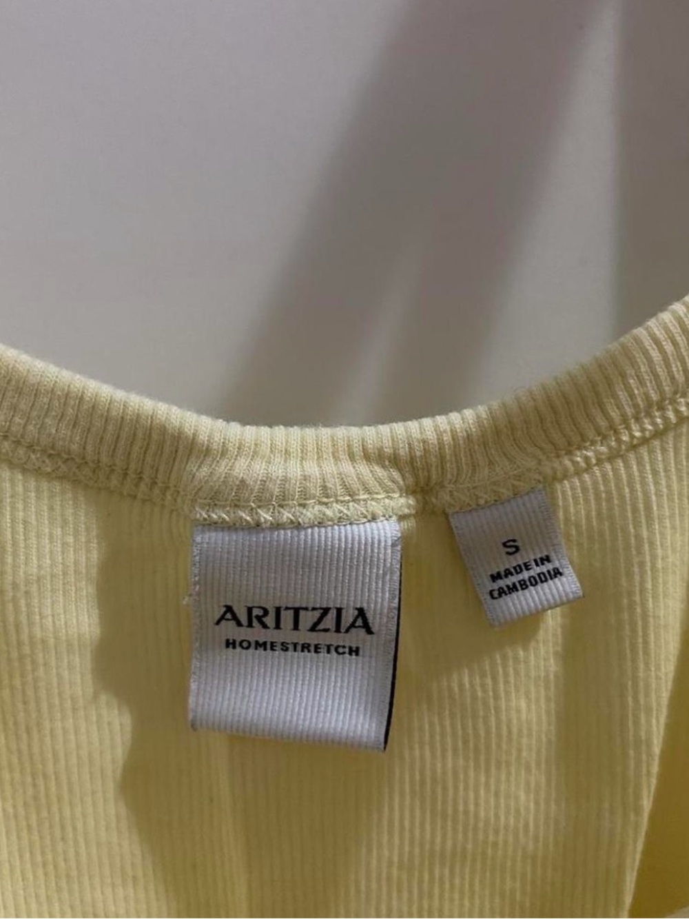 Aritzia Light Yellow Ribbed Tank Top - Picture 2 of 2